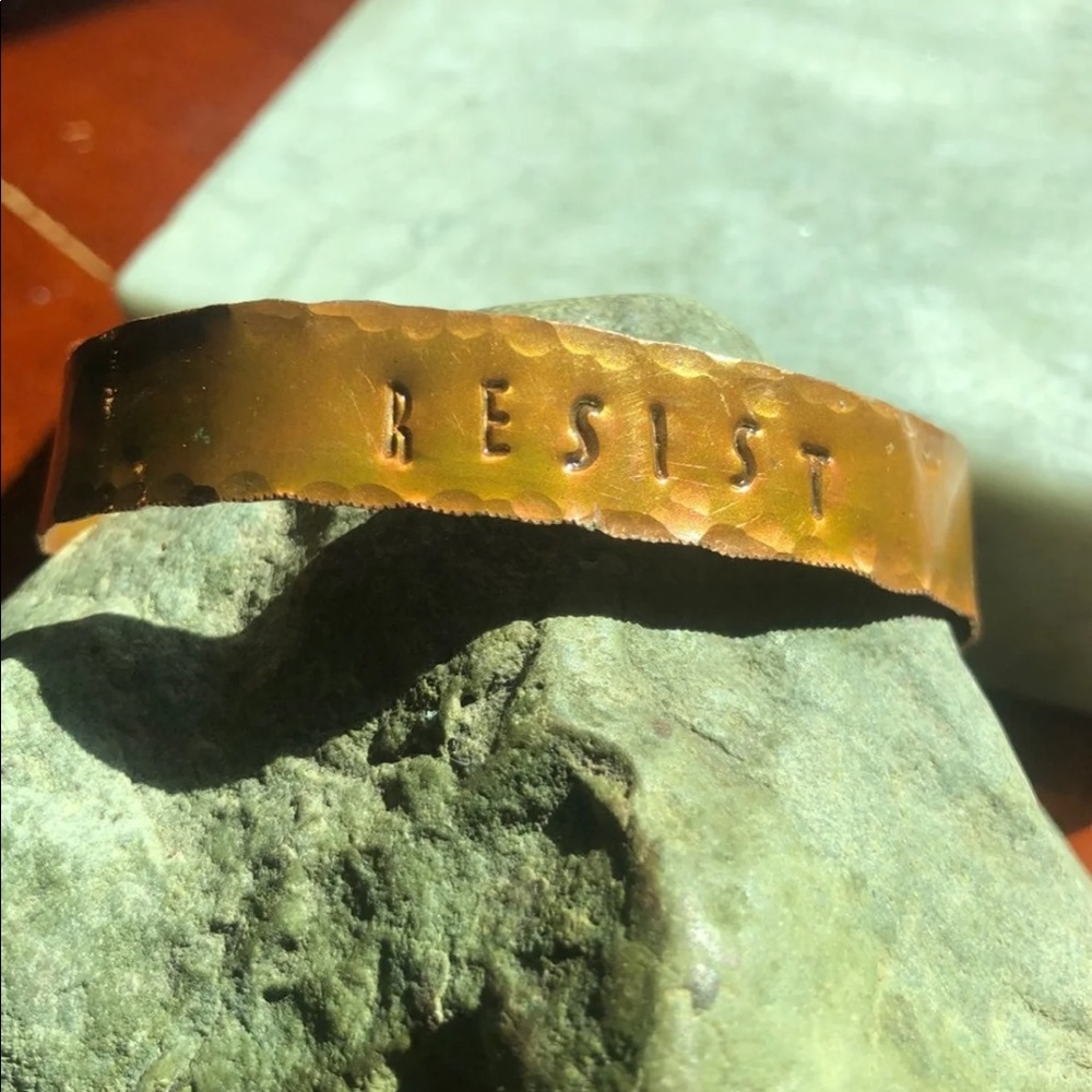 Resist Our Revolution handcrafted cuff bracelet - Picture 3 of 3